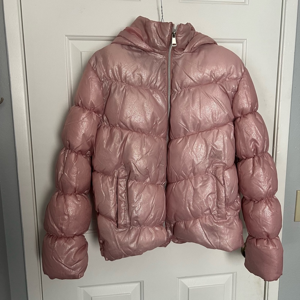 Pink Platinum Pink Puffer Jacket with Hood